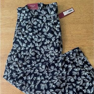 Merona wide leg capri black white NWT XL comfortable pants